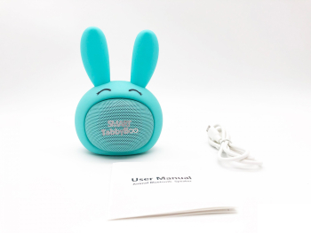 Boxa portabila copii SMART TabbyBoo Iepuras microfon bass pentru tablete/smartphones/laptop/PC/TV - Albastru 