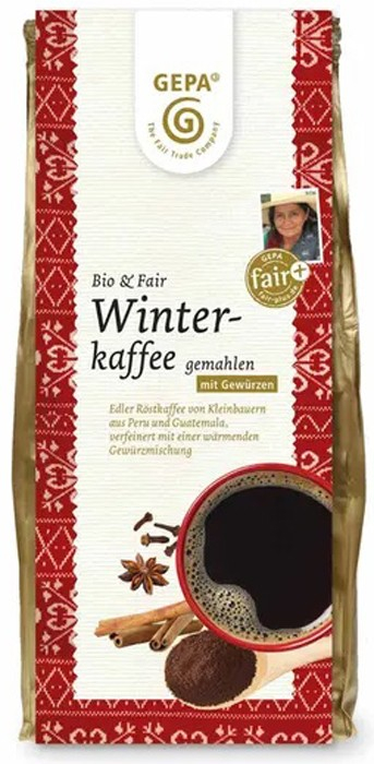 Cafea de iarna bio si fairtrate macinata cu condimente 250g Gepa 