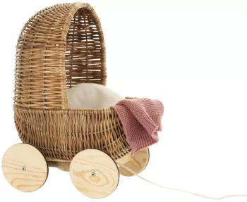Carucior retro din rachita pentru papusi Egmont Toys 