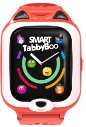 Ceas smartwatch GPS copii SMART TabbyBoo 4G Kitty Rosu 1.4 inch apel video camera HD pedometru wifi Cartela SIM Cadou Android buton SOS 