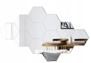Oglinda decorativa Hexagon Set 8 bucati 