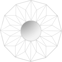 Oglinda geometrica alba 58 cm 
