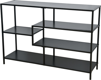 Raft metal negru Bilote 114x33x78 cm 