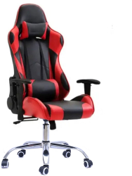 Scaun gaming STRATEGIC cu tetiera suport lombar Rosu Negru 