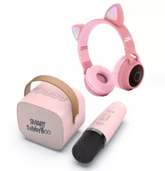 Set boxa portabila copii/adulti SMART TabbyBoo MK1 cu microfon separat wireless portabil pentru petrecere player MP3 microSD card 