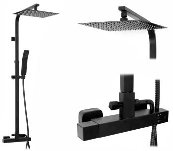 Set de dus Rea FENIX Milan Termostat Black Mat 