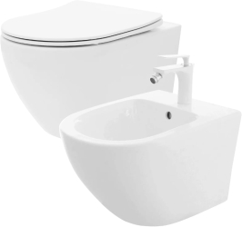 Vas WC Carlo Flat Mini Rimless + Bideu Carlo Mini 