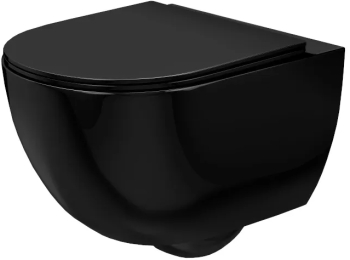 Vas WC suspendabil Rea Carlo Mini Rimless Flat negru 