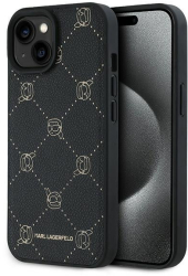 Husa iPhone 15 Plus - Karl Lagerfeld Leather MagSafe KLHMP15MPGKHPHK - Karl Head 