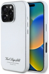 Husa iPhone 16 Pro - Karl Lagerfeld Hardcase Leather Hotel KLHCP16LPGWCMKHG - Grey RSG 
