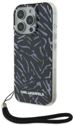 Husa iPhone 16 Pro Max - Karl Lagerfeld Hardcase KLHCP16XHZBPKCCU - Purple Zebra With Cord 