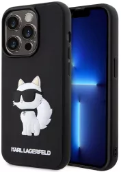 Husa pentru iPhone 14 Pro Max - Karl Lagerfeld 3D Design KLHCP14X3DRKHNK - Rubber Choupette 