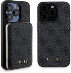 Husa pentru iPhone 15 Pro - Guess Hardcase Powerbank MagSafe GUBPM5P15L4GEMGK - Black 
