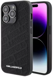 Husa pentru iPhone 15 Pro Max - Karl Lagerfeld Diagonal Quilted K Pattern KLHCP15XPQKPMK - Black 