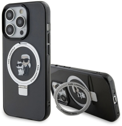 Husa pentru iPhone 15 Pro Max - Karl Lagerfeld Hardcase Ring Stand MagSafe KLHMP15XHMRSKCK - Karl&Choupette 