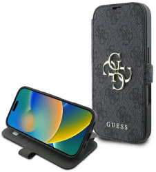 Husa pentru iPhone 16 - Guess Book 4G GUBKP16S4GMGGR - Black 