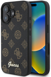 Husa pentru iPhone 16 - Guess Peony Script MagSafe GUHMP16SPGPYSK - Black 