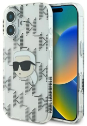 Husa pentru iPhone 16 - Karl Lagerfeld IML Luxury Electroplated KLHCP16SHKLPKHT - Transparent Karl Head 