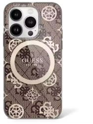Husa pentru iPhone 16 Pro - Guess IML Peony On 4G Background MagSafe GUHMP16LH4PYEEW - Brown 