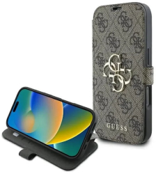 Husa pentru iPhone 16 Pro Max - Guess Book 4G GUBKP16X4GMGBR - Brown 
