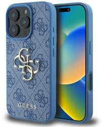 Husa pentru iPhone 16 Pro Max - Guess Hardcase 4G Big Logo GUHCP16X4GMGBL - Blue 