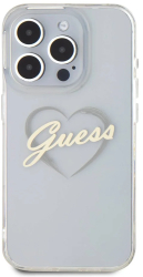 Husa pentru iPhone 16 Pro Max - Guess Hardcase IML Heart GUHCP16XHCHGSPT - Clear 