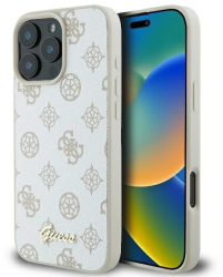 Husa pentru iPhone 16 Pro Max - Guess Peony Script MagSafe GUHMP16XPGPYSH - White 