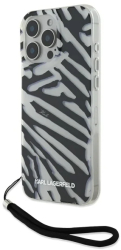 Husa pentru iPhone 16 Pro Max - Karl Lagerfeld IML Luxury KLHCP16XHZBPKCCK - Zebra Pattern&Cord 