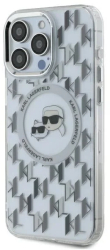 Husa pentru iPhone 16 Pro Max - Karl Lagerfeld IML MagSafe KLHMP16XHMCKMHT - Transparent Monogram Karl&Choupette Head 