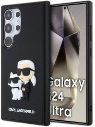 Husa pentru Samsung Galaxy S24 Ultra - Karl Lagerfeld 3D Design KLHCS24L3DRKCNK - Rubber Karl&Choupette 