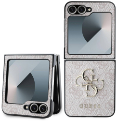 Husa pentru Samsung Galaxy Z Flip6 - Guess Leather 4G Metal Logo GUHCZF64GMGPI - Pink 