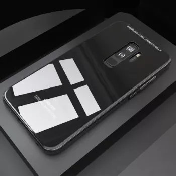 Husa Samsung Galaxy S8 Elegance Luxury Back Glass husa cu sticla securizata pe spate de culoare neagra 