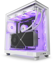 Carcasa acvariu NZXT H6 Flow RGB Middle Tower ATX/mATX/mITX White 
