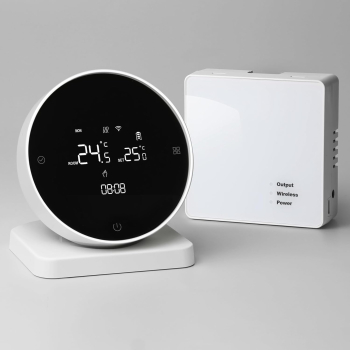 Termostat Wireless Pentru Boiler pe Gaz Vichema® Model Tuya Battrery RF Smart Control de la Distanta Control Tactil Alb 