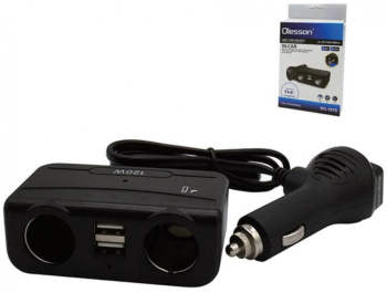 Incarcator Auto Olesson 1676 120W 12/24V 2 Iesiri Bricheta si 2 Porturi USB cu Voltmetru 