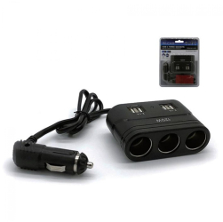 Incarcator Auto Olesson 1678 120W 12/24V cu 3 Iesiri Bricheta si 4 Porturi USB 