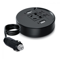 Invertor Auto Olesson 150W Rotund cu 2 Porturi USB 3.1A si 2 Tip C 