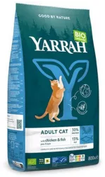 Hrana uscata bio pentru pisici cu pui si peste 800g Yarrah 