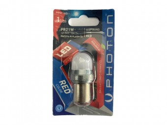 Bec LED P21/5W Rosu 24V cu stroboscop pe frana 