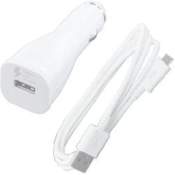 Incarcator Samsung 2a auto cu cablu micro usb Alb