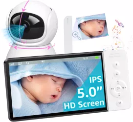 Baby Monitor WiFi 2in1 cu Camera Audio-Video Multi View VisionHub® UltraHD/5&rdquo Night Vision Rotire 355° /90° Zoom 4X pen 