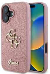 Husa pentru iPhone 16 - Guess Glitter Fixed Big 4G GUHCP16SHG4SGP - Pink 