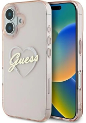 Husa pentru iPhone 16 - Guess Hardcase IML Heart GUHCP16SHCHGSPP - Pink 