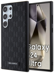 Husa pentru Samsung Galaxy S24 Ultra - Karl Lagerfeld Saffiano KLHCS24LSAKLHPK - Mono Metal Logo 
