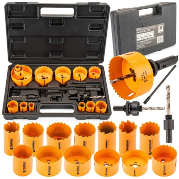 Set 17 carote / burghie pentru metal lemn Powermat 