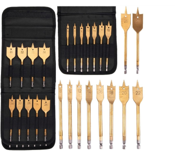 Set burghie plate pentru lemn 6-38mm 16 piese Silver 