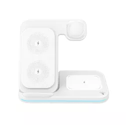 Statie de incarcare wireless 3-in-1 incarcare rapida telefon ceas casti compatibila iPhone Apple Watch AirPods stand multifunctional 