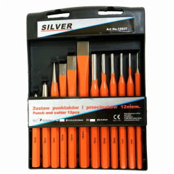 Trusa Set 12 Dalti Otel pentru Metal Silver 