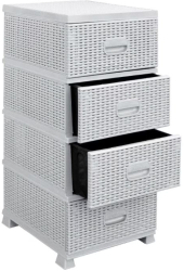 Dulap din plastic pentru depozitare cu sertare Ratan Gri deschis 38x45x90 cm 