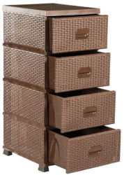 Dulap din plastic pentru depozitare cu sertare Ratan Maro 38x45x90 cm 